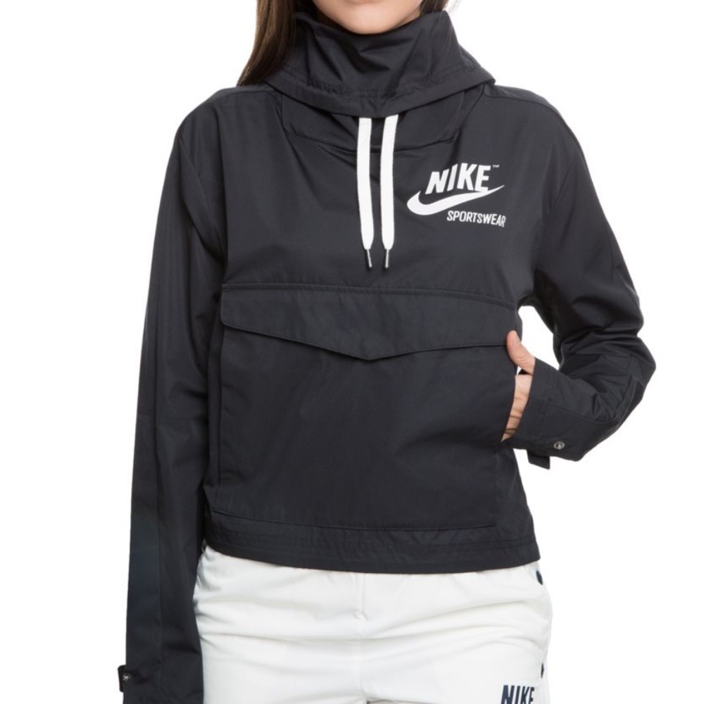 Nike Black Sportswear Archive Funnel Neck Pullover Jacket